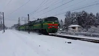 Сплотка тепловозов 2TЭ10У-0224; 2M62У-0089 и 2ТЭ116-1060