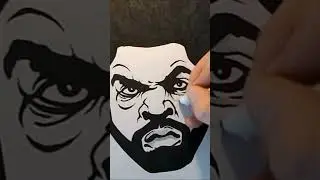 ICE CUBE drawing - Marker Portrait #shorts #icecube #portrait #art #drawing #artist #wordattack88