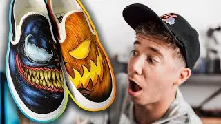 MY FIRST CUSTOM VANS 🎨👟 Venom Pumpkin