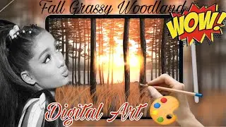Fall Grassy Woodland Digital Art | IPad painting made it easy| Procreate Art | @pranavkarmakarart