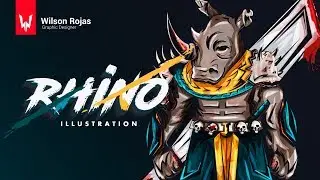 Rhino - Ilustración | Speed art (Illustrator) Vector | Wilson Rojas