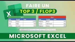 Faire un classement TOP 3 / FLOP 3 sur Excel