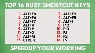 Top 16 Busy Shortcut Keys || Busy Software Tutorial