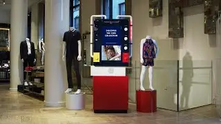 Tommy Hilfiger kids kiosk with Prestop touchscreen