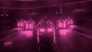 Tron: Legacy Light Bike scene but in pink