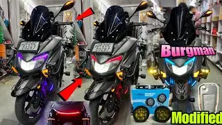 burgman modified | burgman headlight Drl modification | Burgman Crash Guard