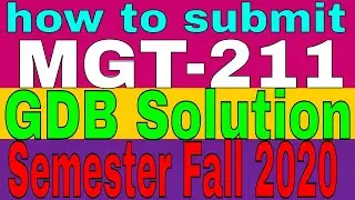 MGT 211 GDB-1 | Idea solution 100% correct | Semester Fall 2020 \ by: learn with zaheer ul islam