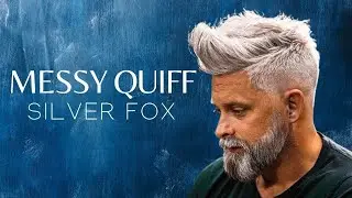 Silver fox . Messy Quif . Men`s Hairstyle Inspiration 