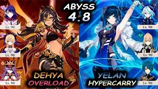 C1 Dehya Overload & C0 Yelan Hypercarry | Spiral Abyss 4.8 | Genshin Impact | 4K