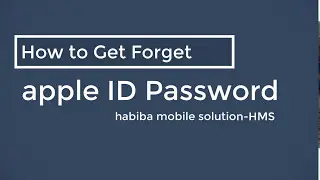 How to Recovery Forget Password from apple ID change password