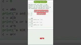 Python Bitwise Operator || Python Beginners Series 