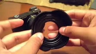 How to Install Lens Hood Sony 16-50mm f/3.5-5.6 Kit Lens a6000 Fotodiox