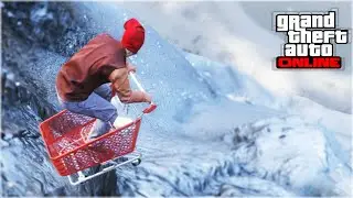 EXTREME DOWNHILL MOUNTAIN SHOPPING CART (GTA 5 Funny Moments)