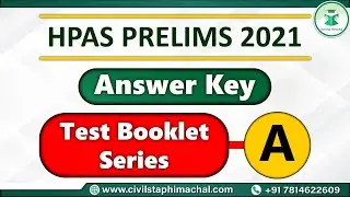 HPAS Prelims 2021 | GS Answer Key | General Studies | Himachal Pradesh Administrative Service
