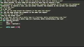 Reversing a List in Python with a while loop