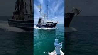 Close Call: Reckless Passage of Large Vessel Endangers Fishing Boat #BoatSafety #NavigateResponsibly