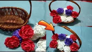 Салфеткадан сават гул ясаш | Делаем корзину с цветами из салфетки