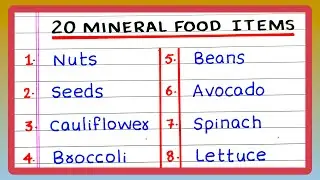 MINERAL FOOD LIST | 5 | 10 | 20 NAME OF MINERAL FOOD | MINERAL FOOD EXAMPLE
