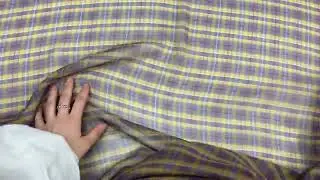 Canary And Violet Plaid Silk Chiffon #11842