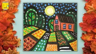 Рисуем ОСЕННИЙ ПЕЙЗАЖ гуашью/ Урок рисования для детей