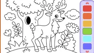 let's re-color a deer with big antlers.