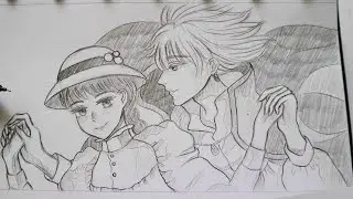 Drawing Studio Ghibli | Howl's Moving Castle Scene
