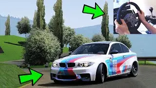 Drifting Bmw 1M on Country Roads - Assetto Corsa Wheel Cam Gameplay
