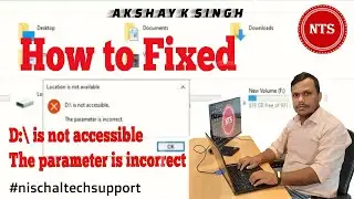 How to fixed D:/is not accessible Parameter is incorrect  Error in Windows  | RAW Partition Fix