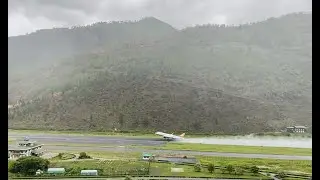 Drukair - Royal Bhutan Airline's Thrilling Takeoff from Paro: World's Most Challenging Airport!