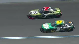 Harvick has to beg the race director to show the battle for the lead