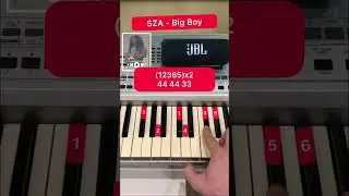 SZA - Big Boy (easy piano tutorial) 