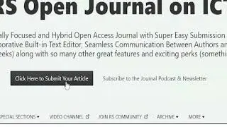 How to submit your article to RS open Journal on Innovative Communication Technologies (RS-OJICT)