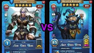 Empires puzzles Скади против Мириам и Миднайт