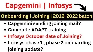 CAPGEMINI INFOSYS DATE OF JOINING UPDATE | CAPGEMINI INFOSYS PHASE 1, PHASE 2 ONBOARDING UPDATE