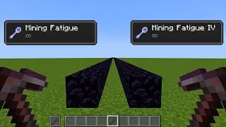 netherite pickaxe + mining fatigue vs obsidian
