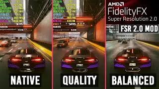 Cyberpunk 2077 - FSR 2.0 Mod FPS Comparison - GTX 1070 - 1080p