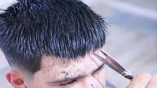 asmr haircut with machine and scissors sound - fade hair cutting tutorial