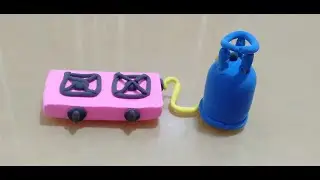 Diy How To Make Polymer Clay Miniature Kitchen Set ❤️ | Cylinder & Stove