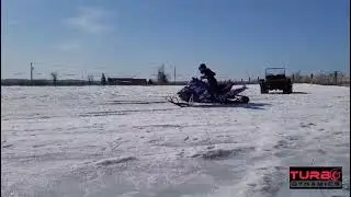Turbo Dynamics full body trail sled tied down makes it insane launch 1.05 60 foot twice
