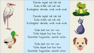 1.Sınıf Hayvanlar - Damda Leylek Tak Tak Tak - Şarkısı Ezberleme Söyleme