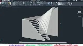 Futuristic Staircase Design - AutoCAD 3D