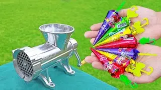 EXPERIMENT COLORFUL CONE VS MEAT GRINDER