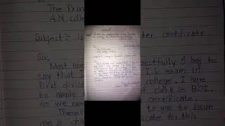 write an application to the principal for issuing a character certificate || pdf in discription