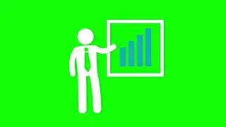 Business show planing grow up icon green screen | animated icon green screen