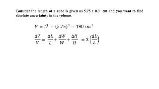 How to calculate absolute uncertainty in volume of a cube?