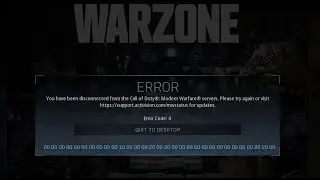 Error Code 4 Fix Warzone Call of Duty, حل مشكلة الأرور كود 4 وور زون,  Код ошибки 4, решение