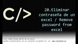 Eliminar contraseña de un Excel protegido / remove password from Excel