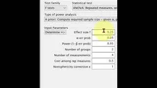 G*Power - One-way within group (repeated measures) ANOVA minimum sample size