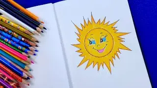 ПРОСТЫЕ РИСУНКИ ДЛЯ ШКОЛЫ. КАК НАРИСОВАТЬ СОЛНЦЕ. РИСУНКИ ДЛЯ СРИСОВКИ. 