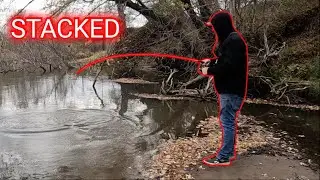 These Fish were STACKED in this RIVER BEND!!